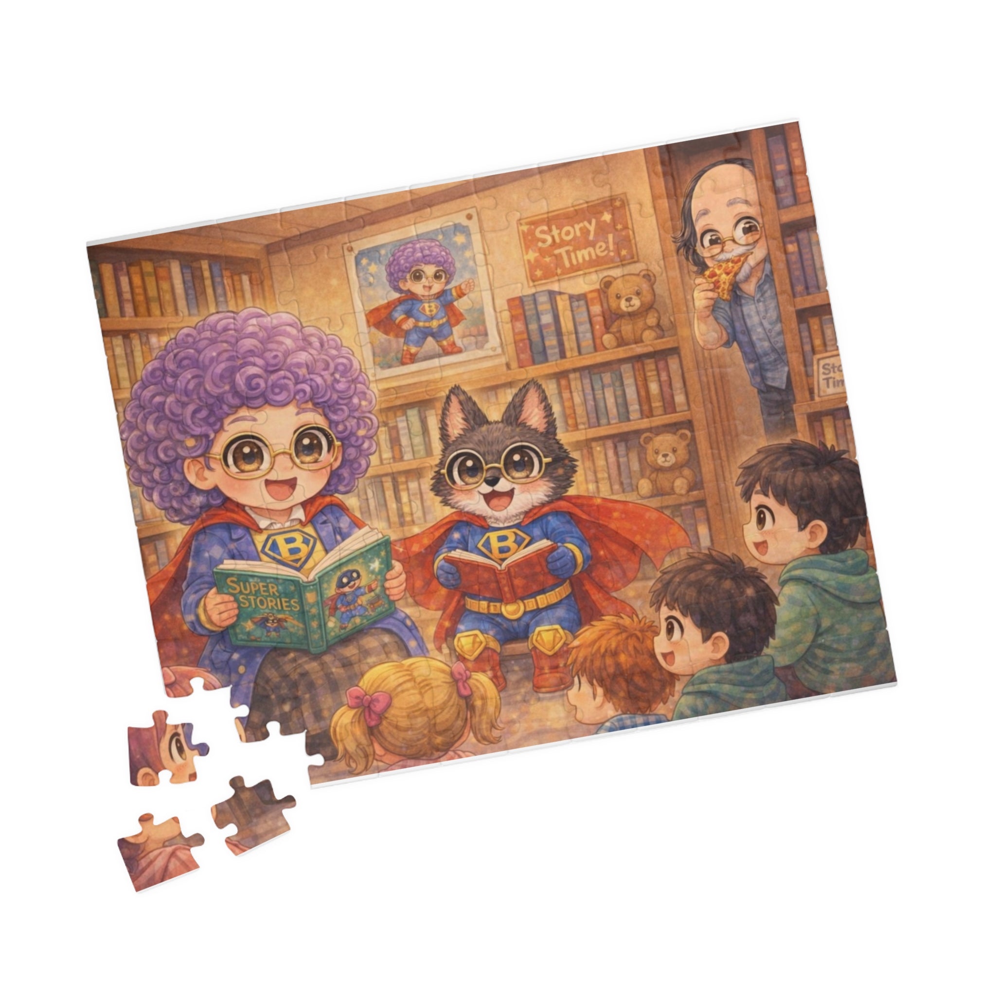 Storytime Keepsake Puzzle — 'Superhero Teachers Reading' (110/252/520/1014 pcs)