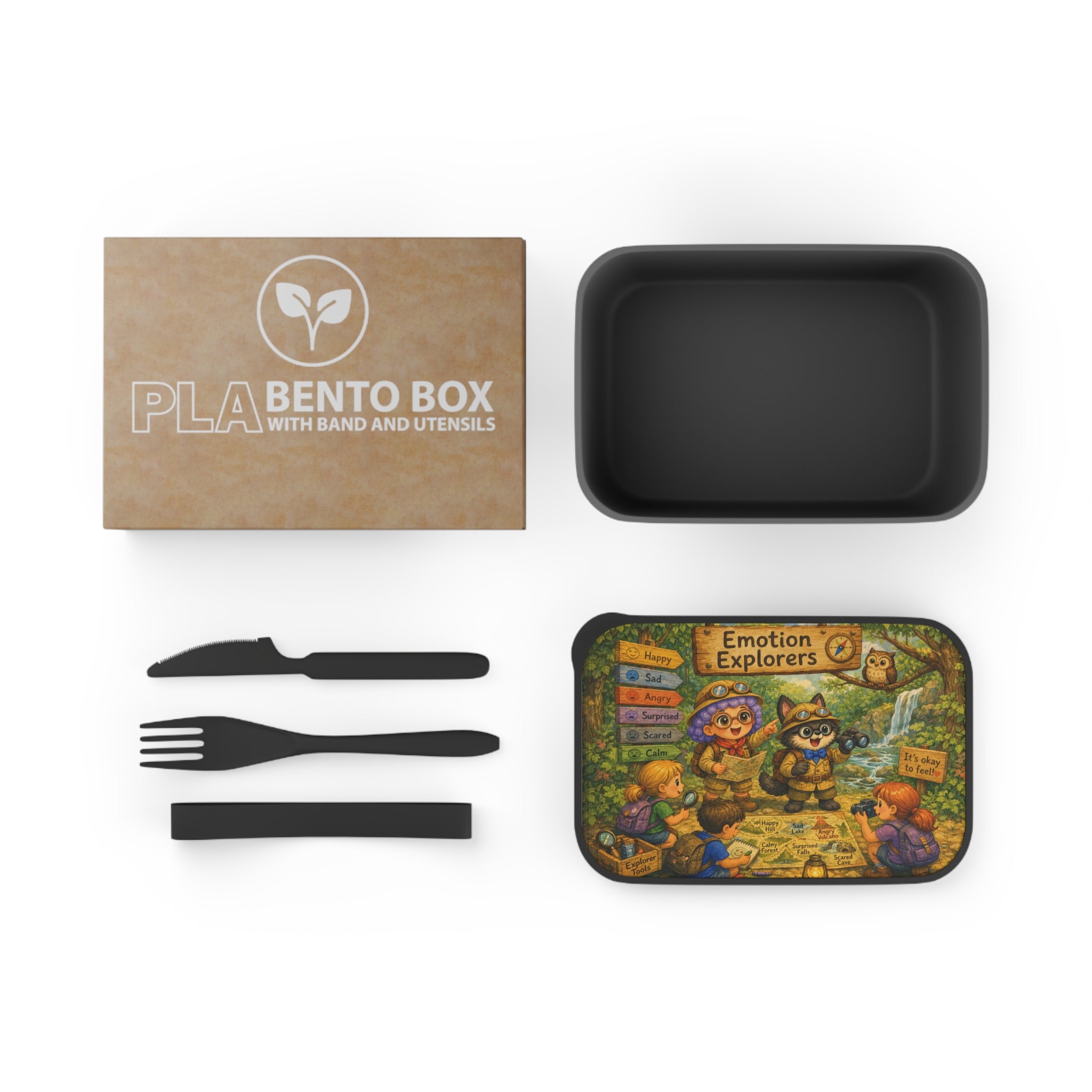 Emotion Explorers PLA Bento Box with Band and Utensils